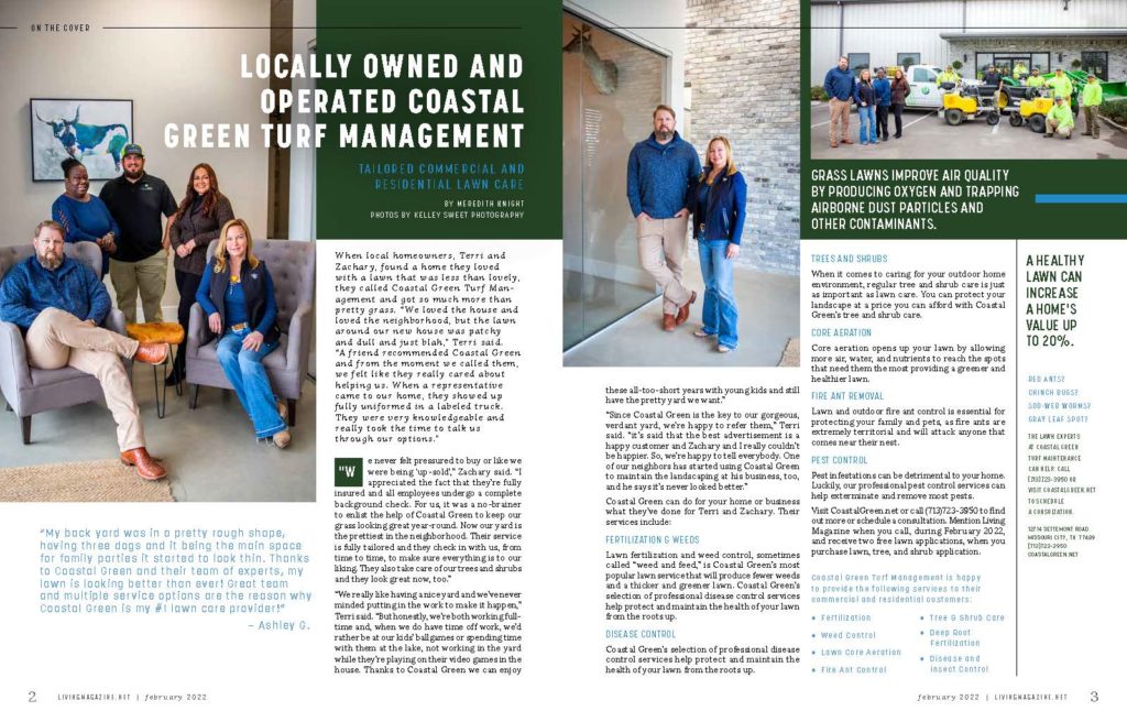 Coastal Green Turf Management KTY Cover Story 22 2 Page 2 living magazine